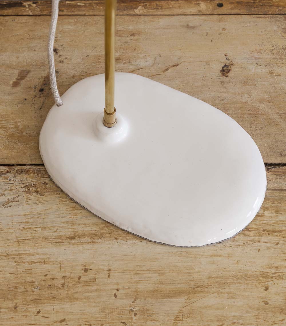 Brass and felt table lamp