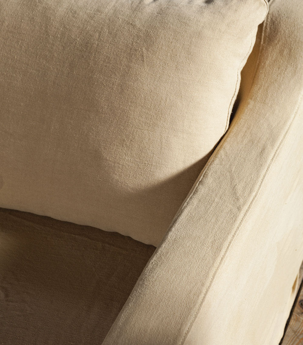 Comporta sofa in wood Curry linen