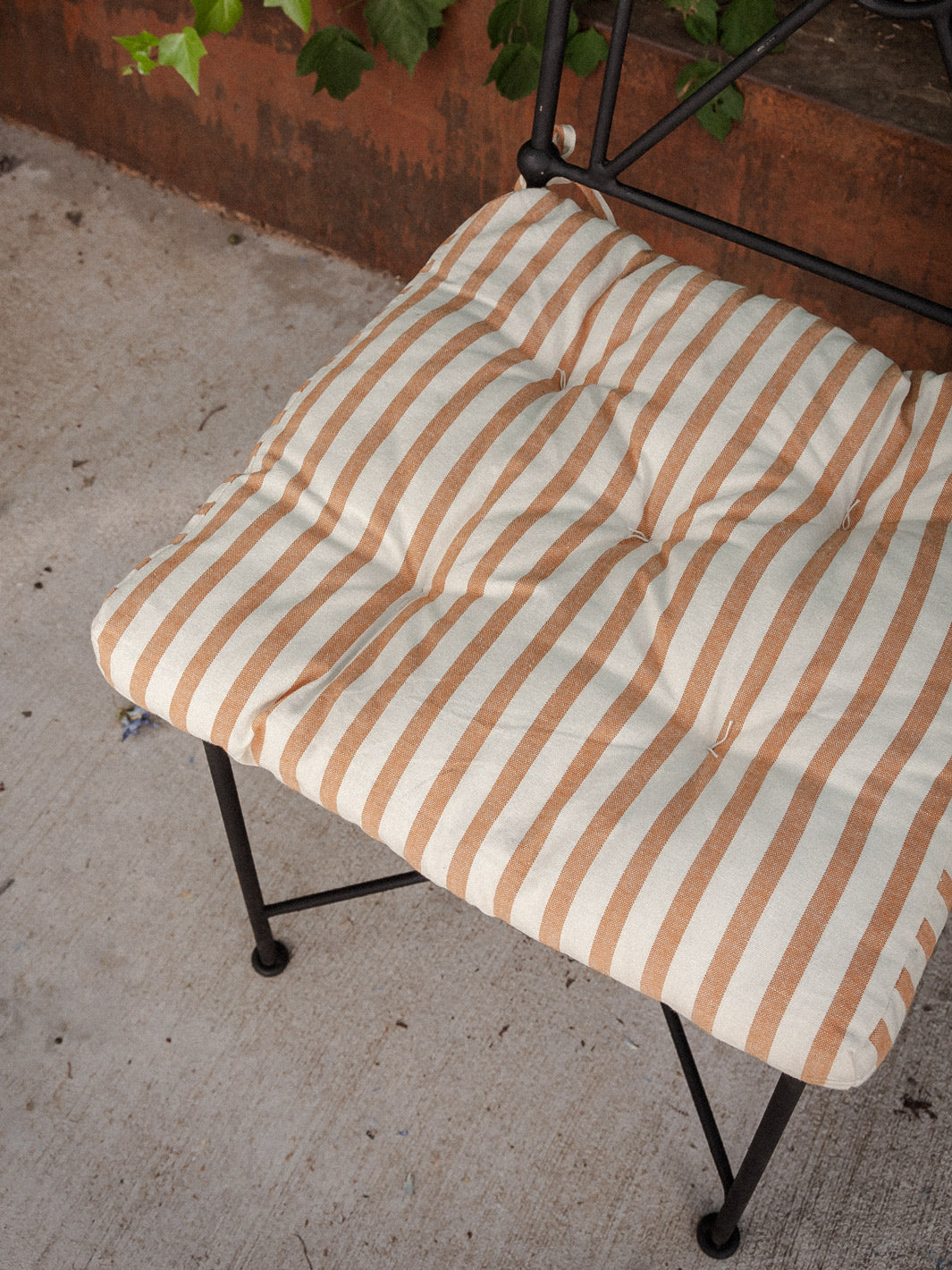 Striped cotton seat cushion