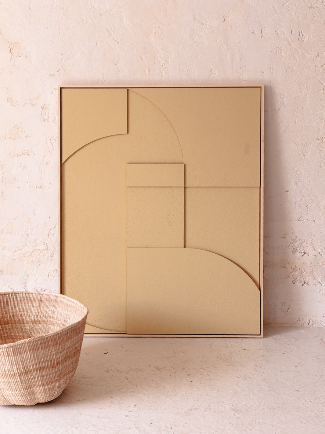 Tableau géométrique en relief géométrique sable "A" XL 100x123cm
