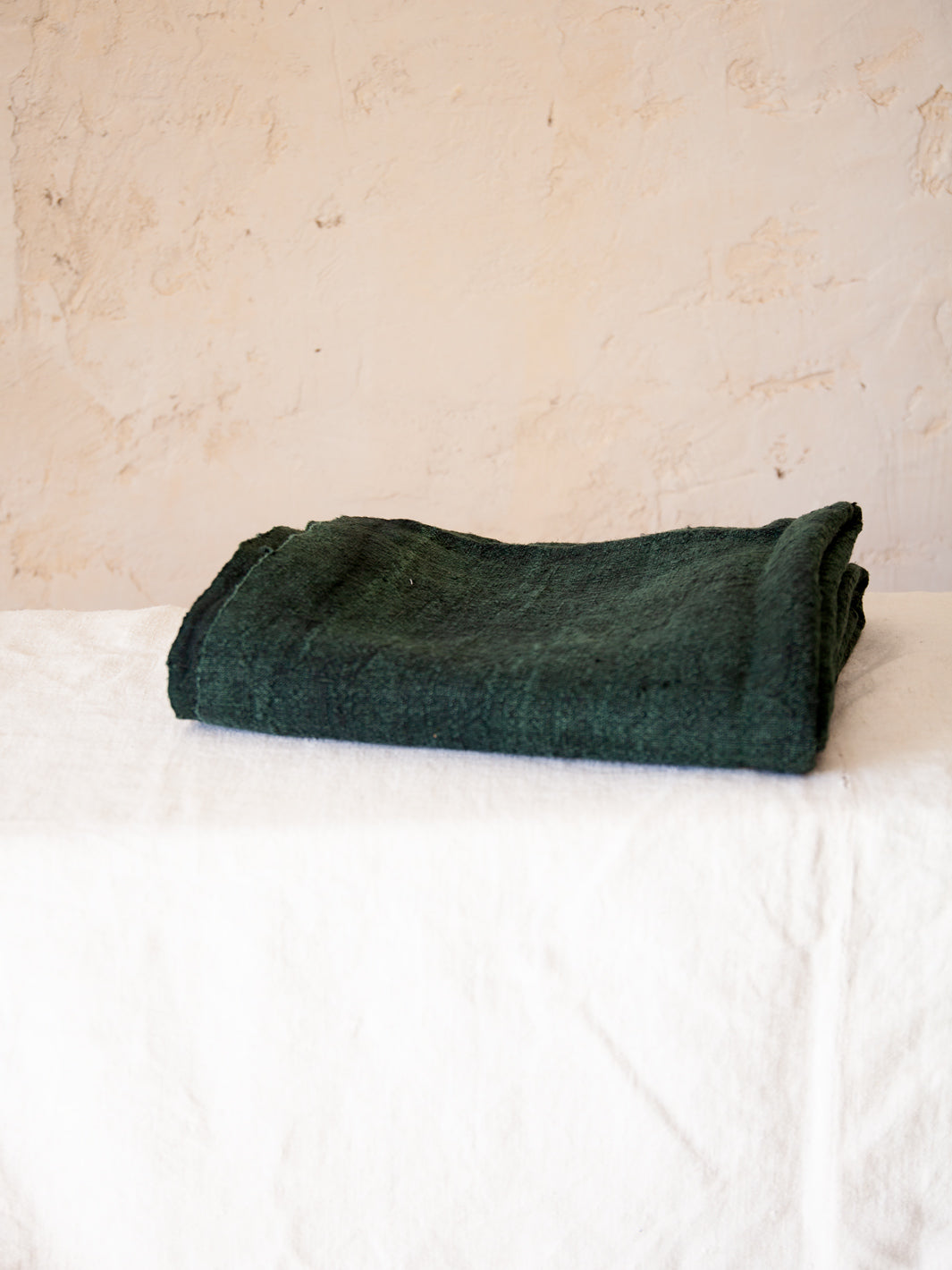 Hungarian green dyed hemp fabric 140x190cm