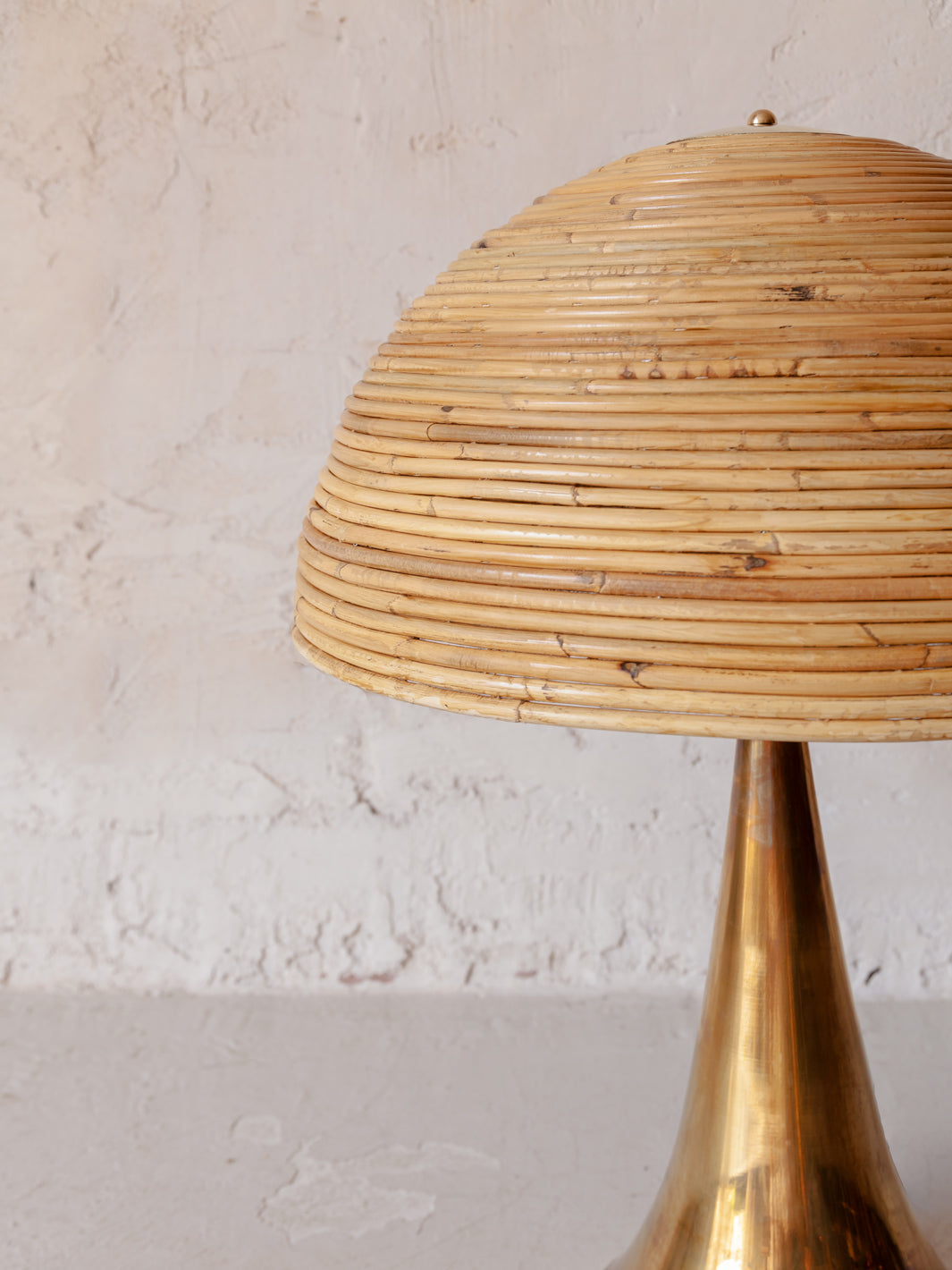 Italian lamp in brass and bamboo faite à la main