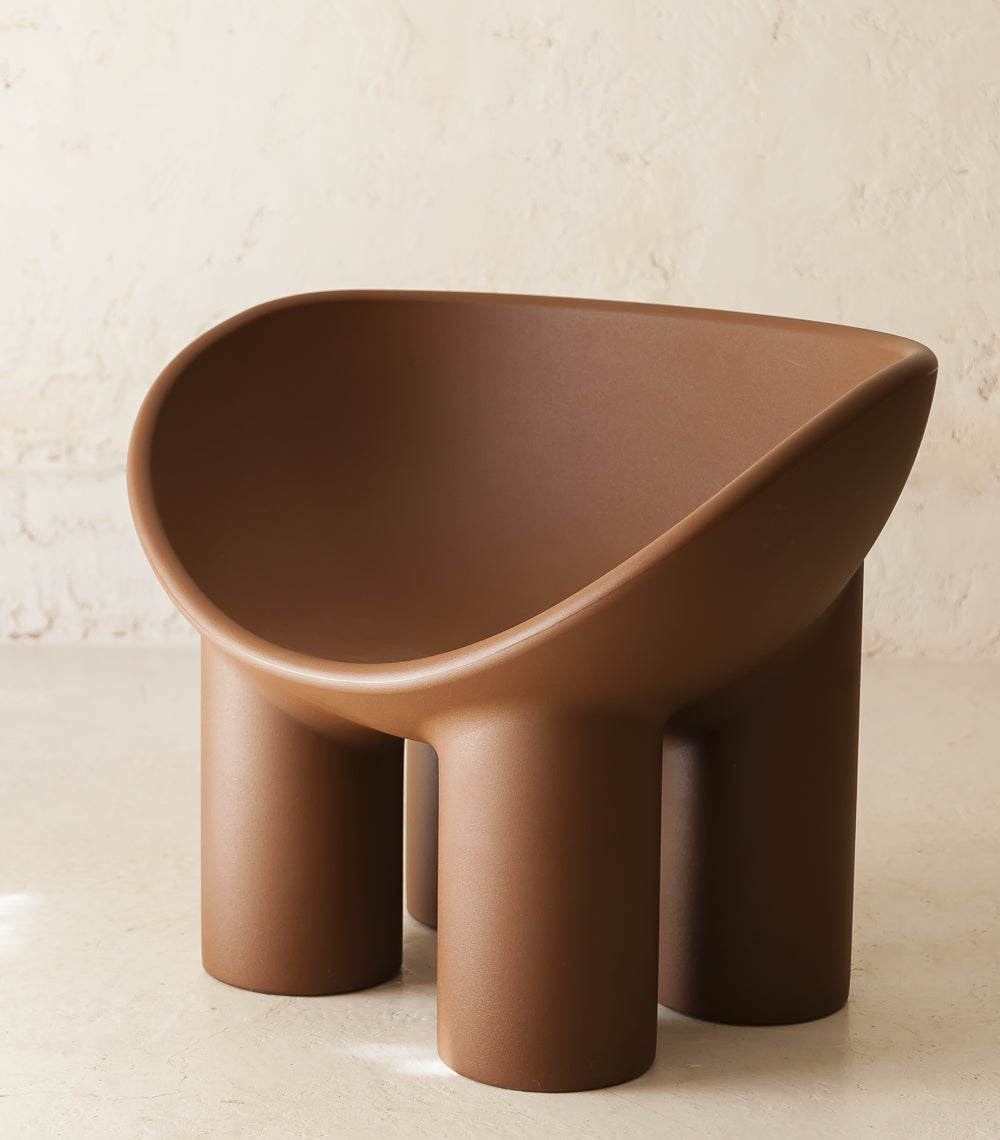 Fauteuil Roly Poly pair Faye Toogood brown