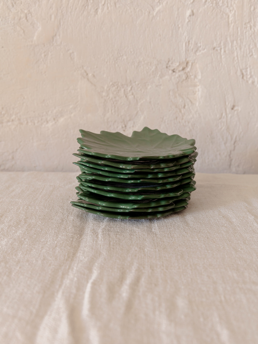Assiette à pain vert feuille