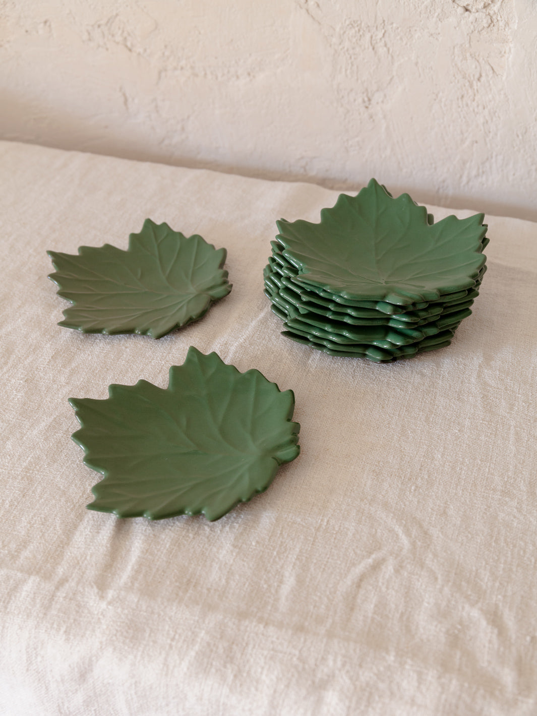 Assiette à pain vert feuille