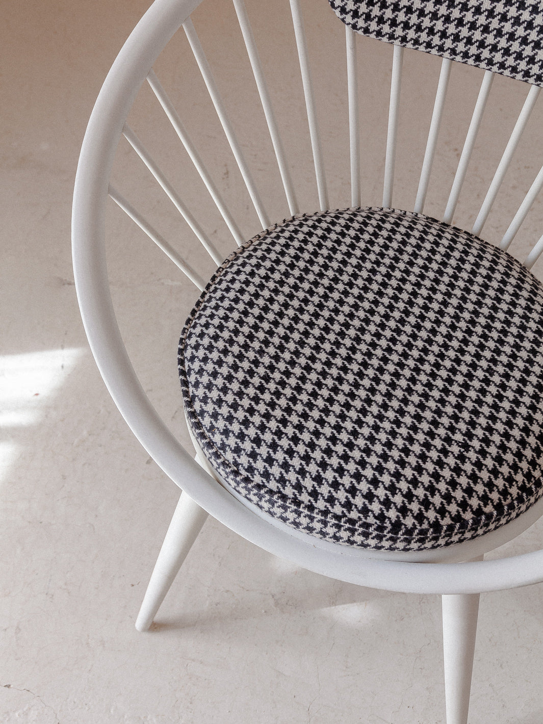 Pair of 50s Houndstooth Circle Armchairs