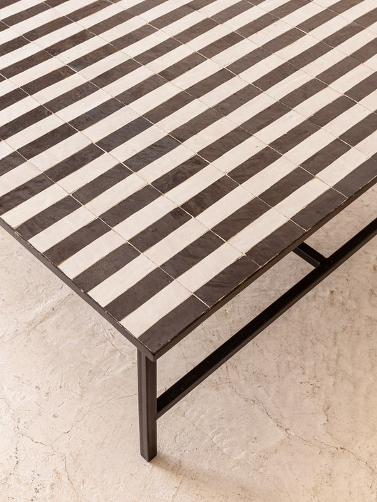 Black and white Zellige coffee table 100x100cm