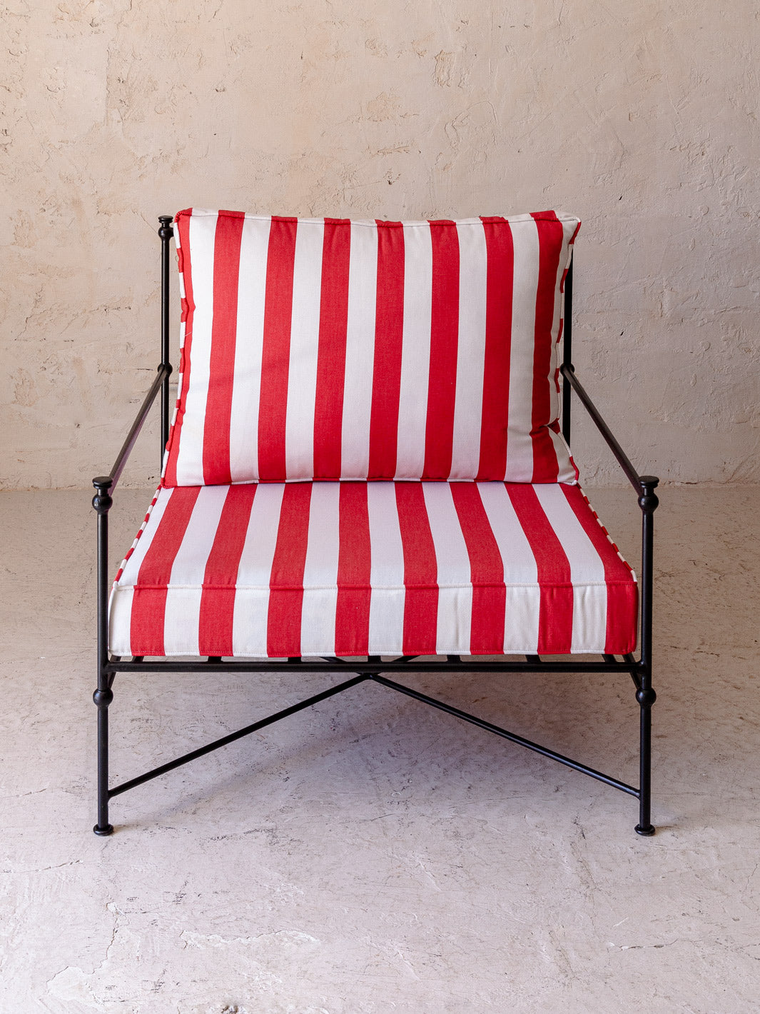 Red and white striped Medallion armchair