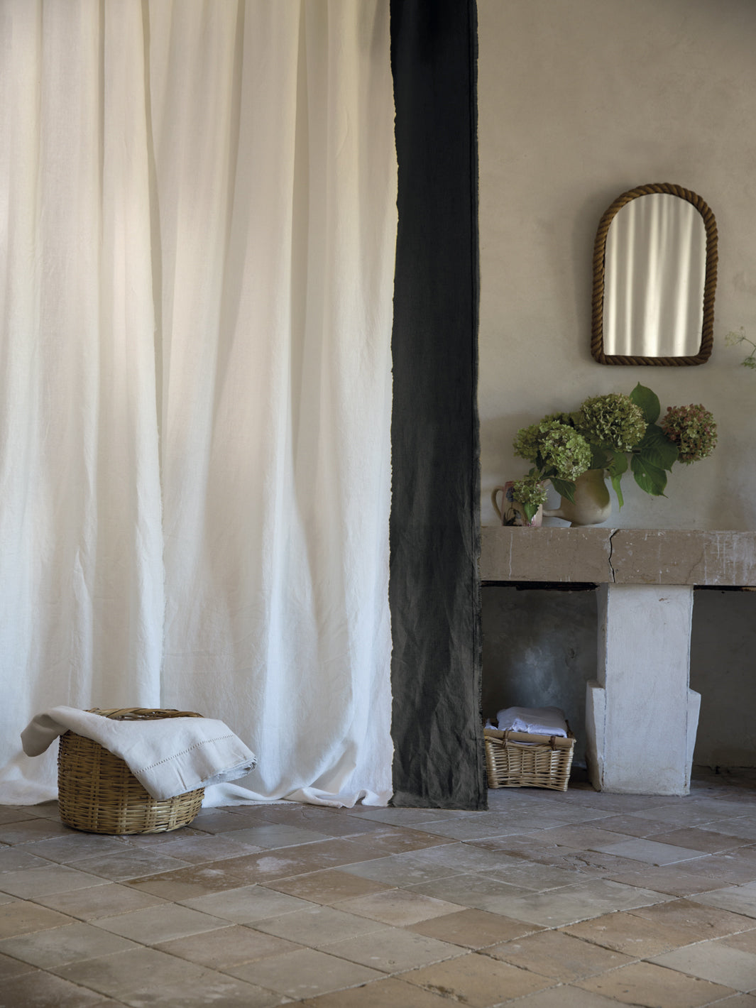 Cortina lino Paintbrush Nuit noire