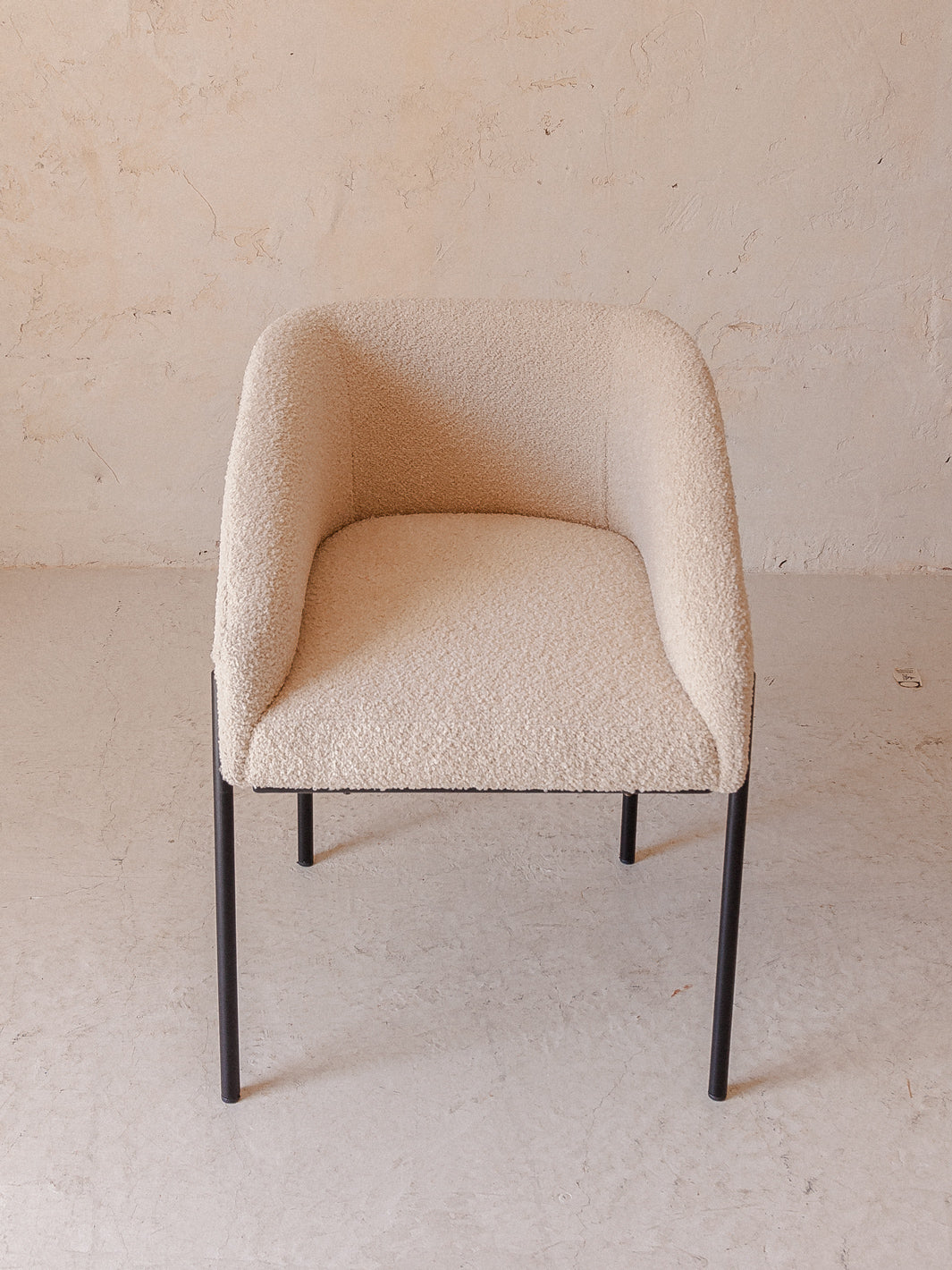 Karale chair in cream terry cloth.