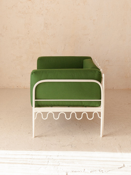 Festón white and green armchair