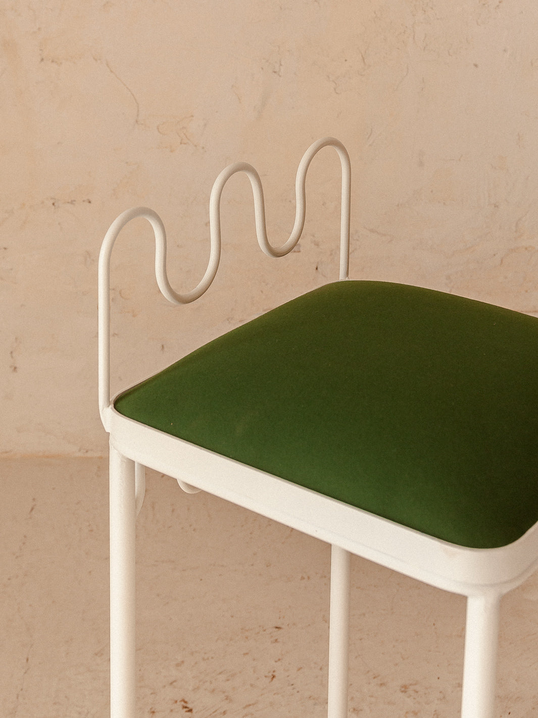 Tabouret de bar feston blanc et vert