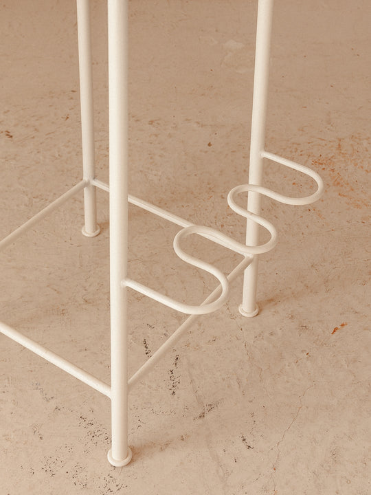 Tabouret de bar feston blanc et vert
