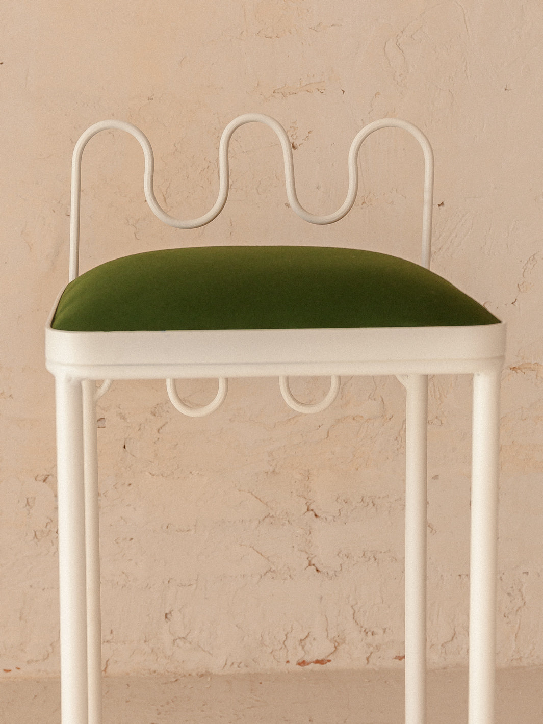 Tabouret de bar feston blanc et vert