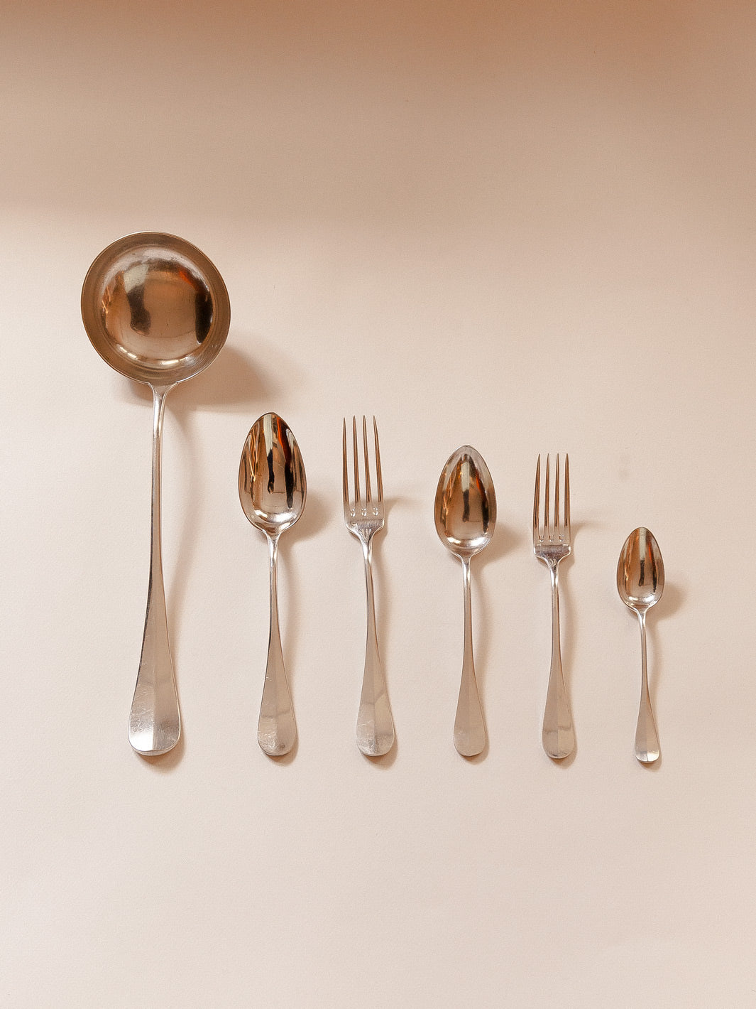 French silver metal cutlery from the 1920s for 12 people