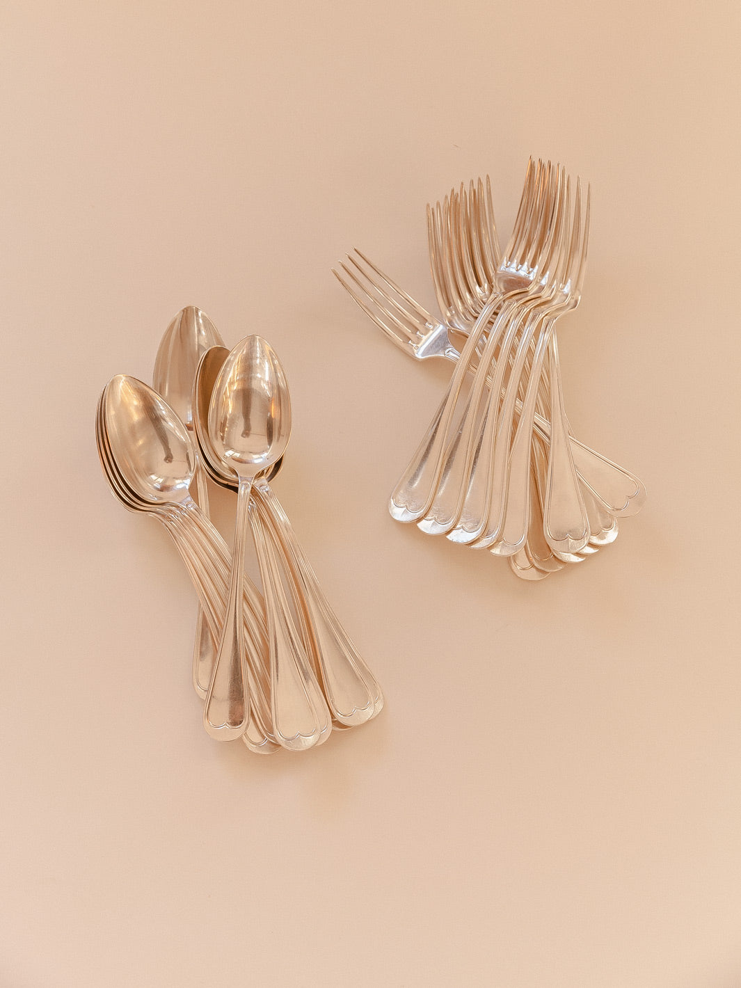 Classic French cutlery heart 12 people