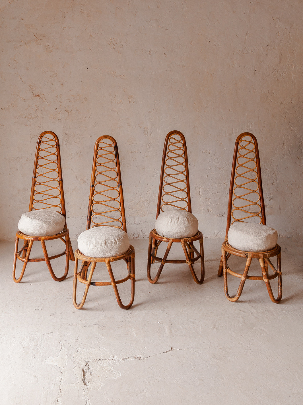 Chaise haute en bambou années 70