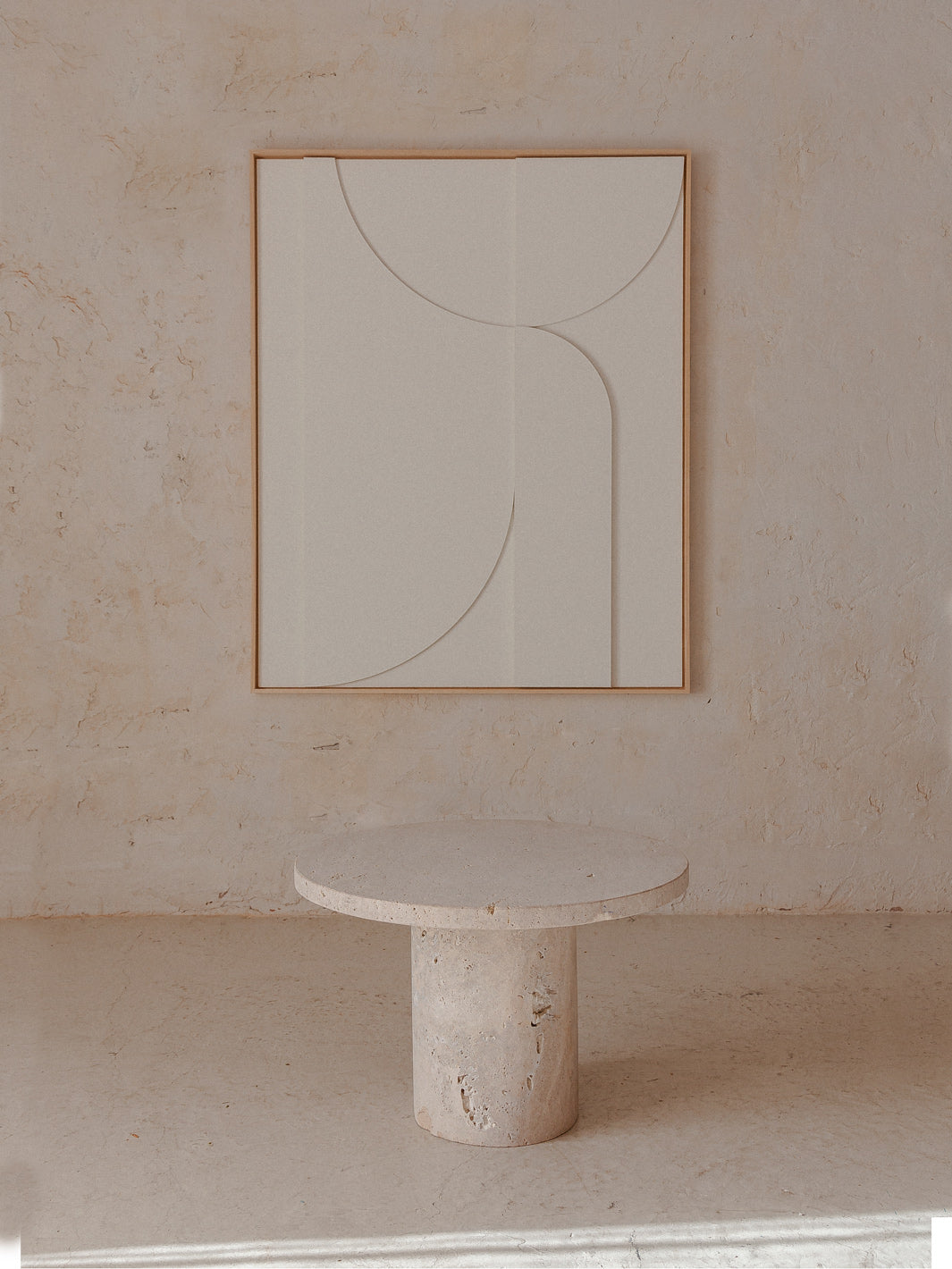 White geometric tableau "B" XL 100x123cm
