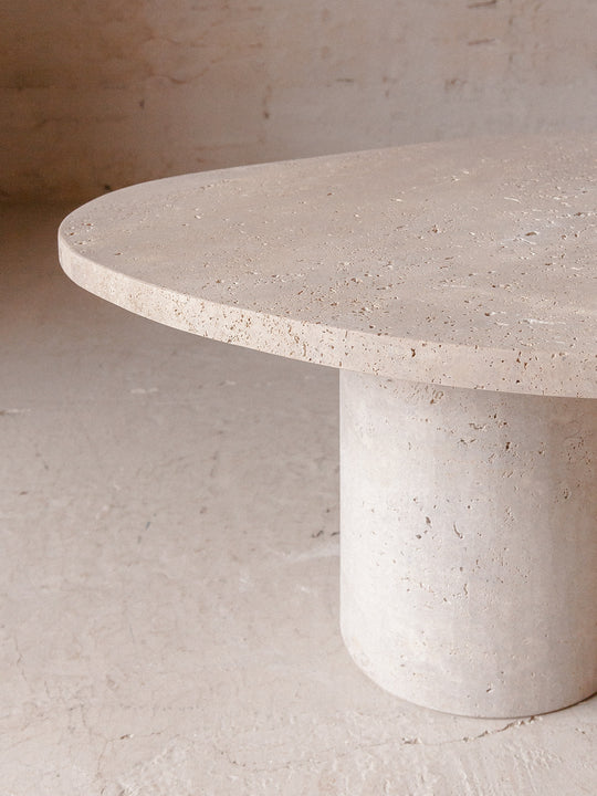Organic travertine marble table Galet 36H