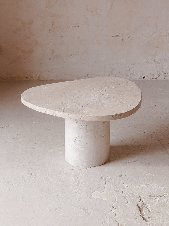 Organic travertine marble table Galet 36H