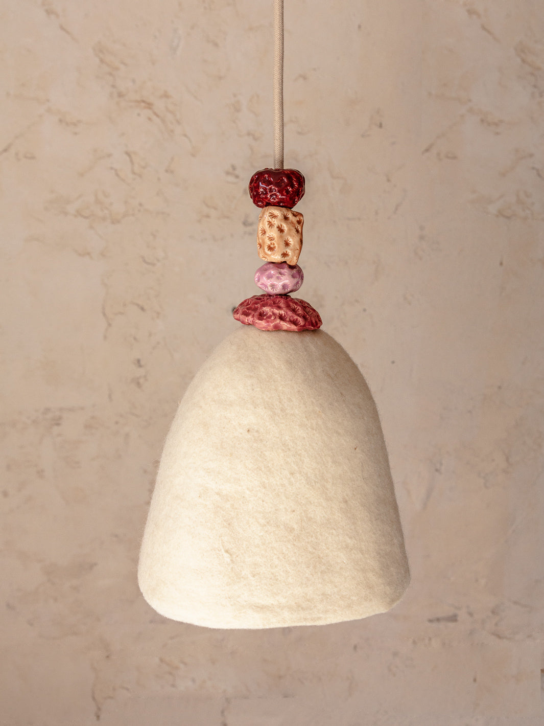 Pink ceramic felt lampshade lamp 19CM