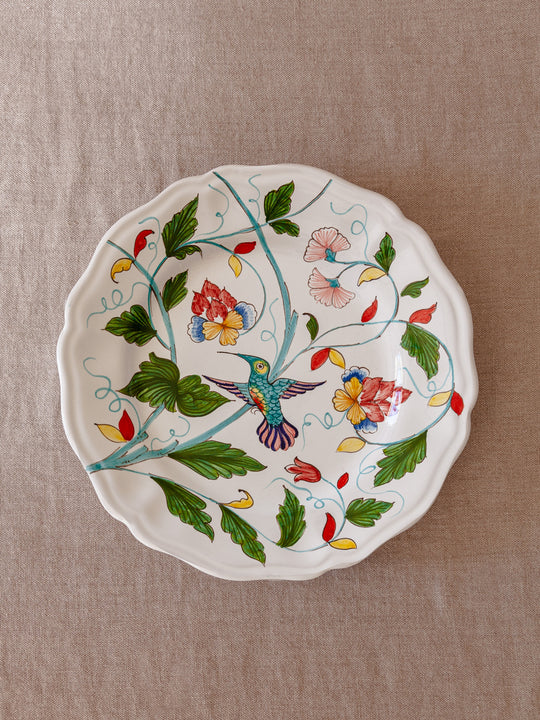 Ceramic plate "Bird" hand-painted color