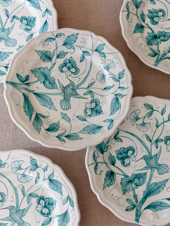 Hand-painted blue ceramic plate "Bird"