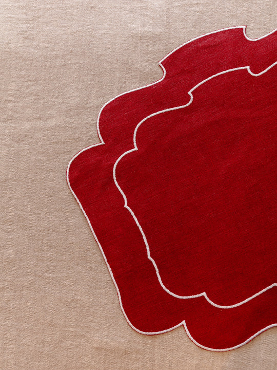 Chili Pepper Waxed Linen Placemat