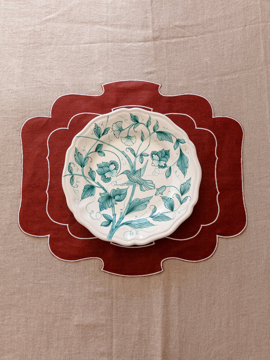 Hand-painted blue ceramic plate "Bird"