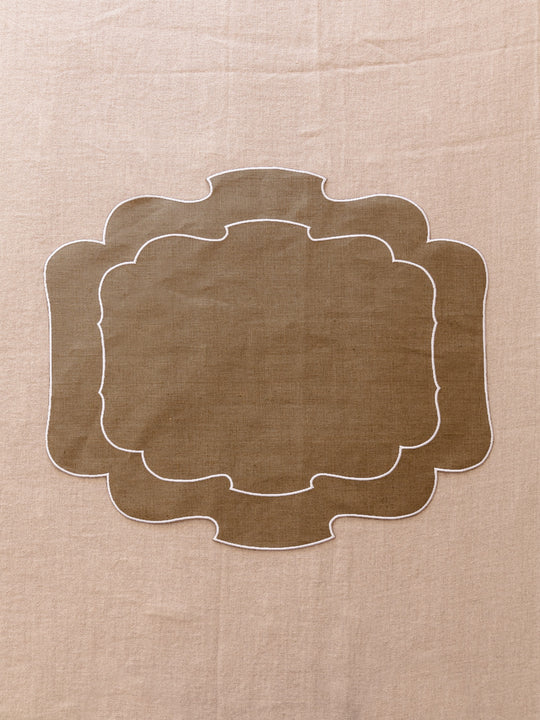 Olive Waxed Linen Placemat