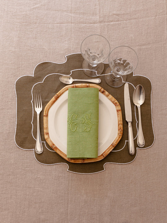Olive Waxed Linen Placemat