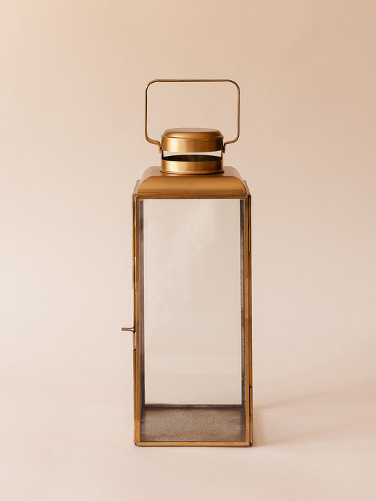 Rectangular golden iron lantern