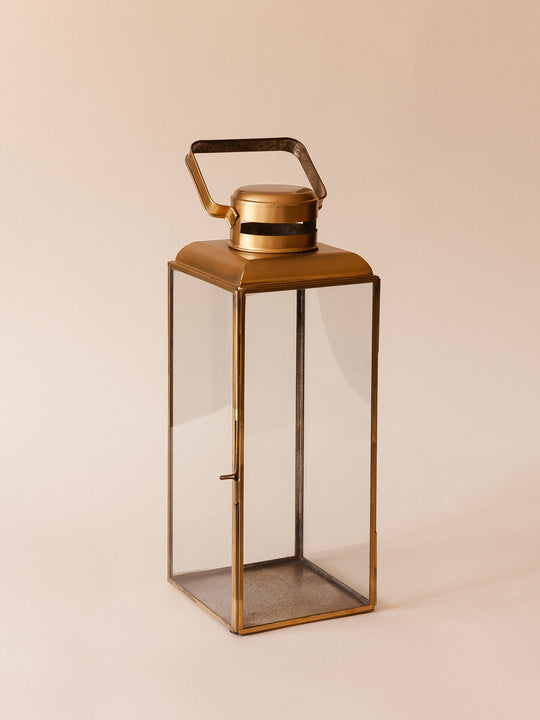 Rectangular golden iron lantern
