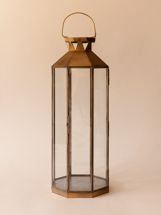 Octagonal golden iron lantern