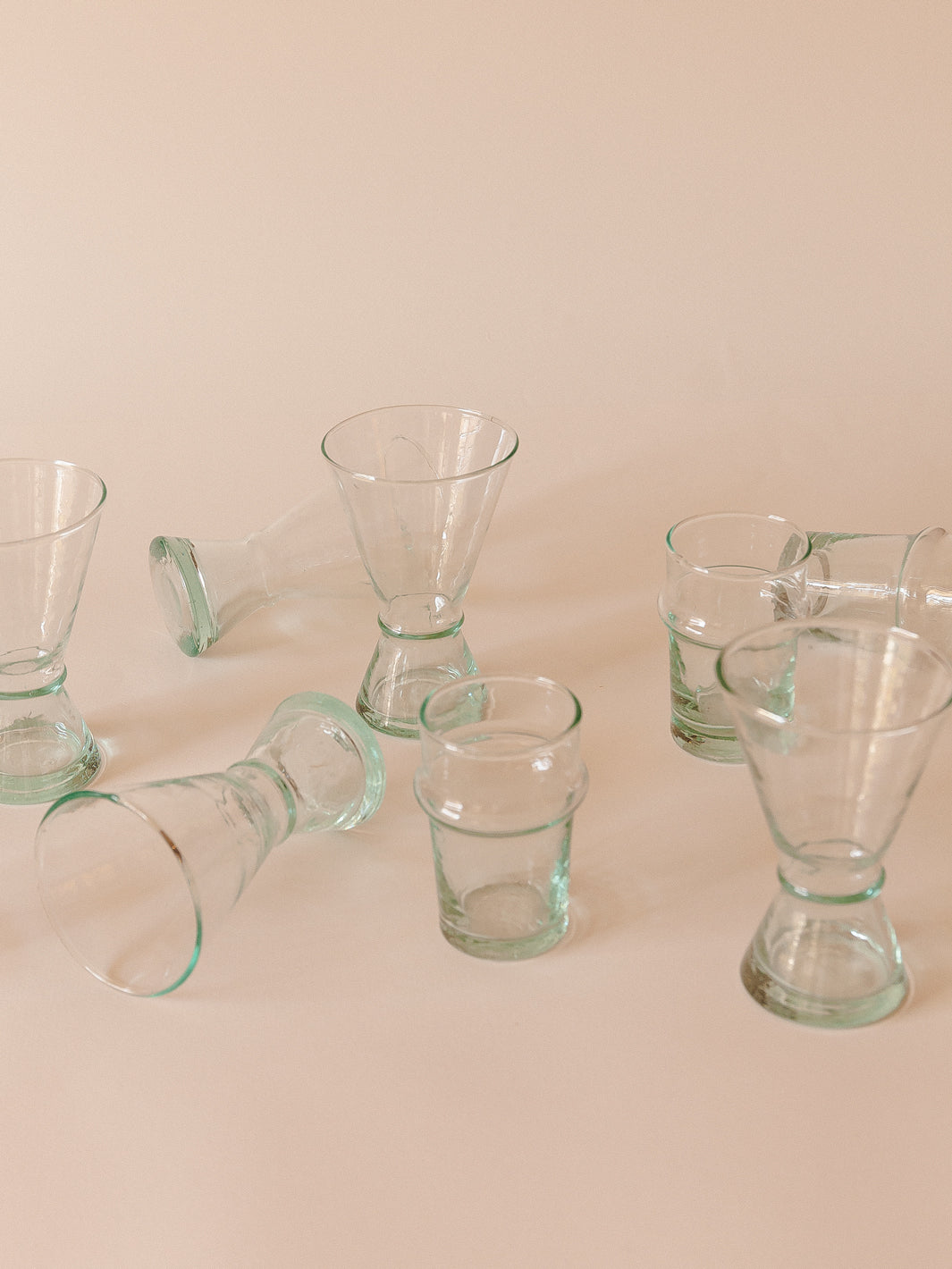 Set of 4 blown glass glasses