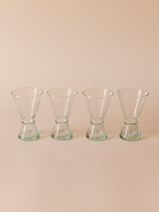 Set of 4 blown glass glasses