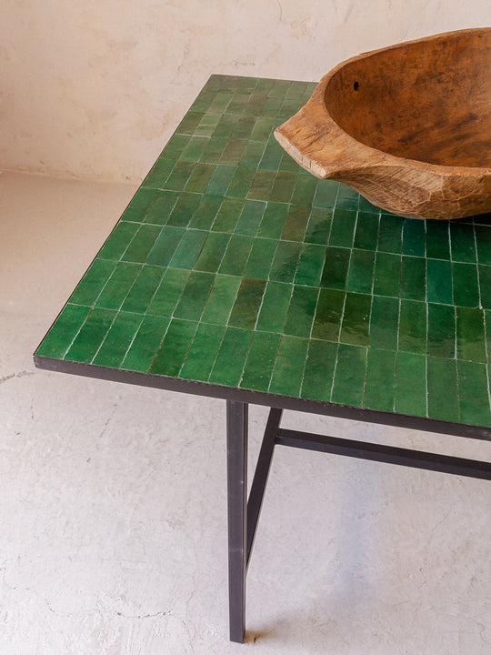 Zellige Minimal green dining table 220x100cm
