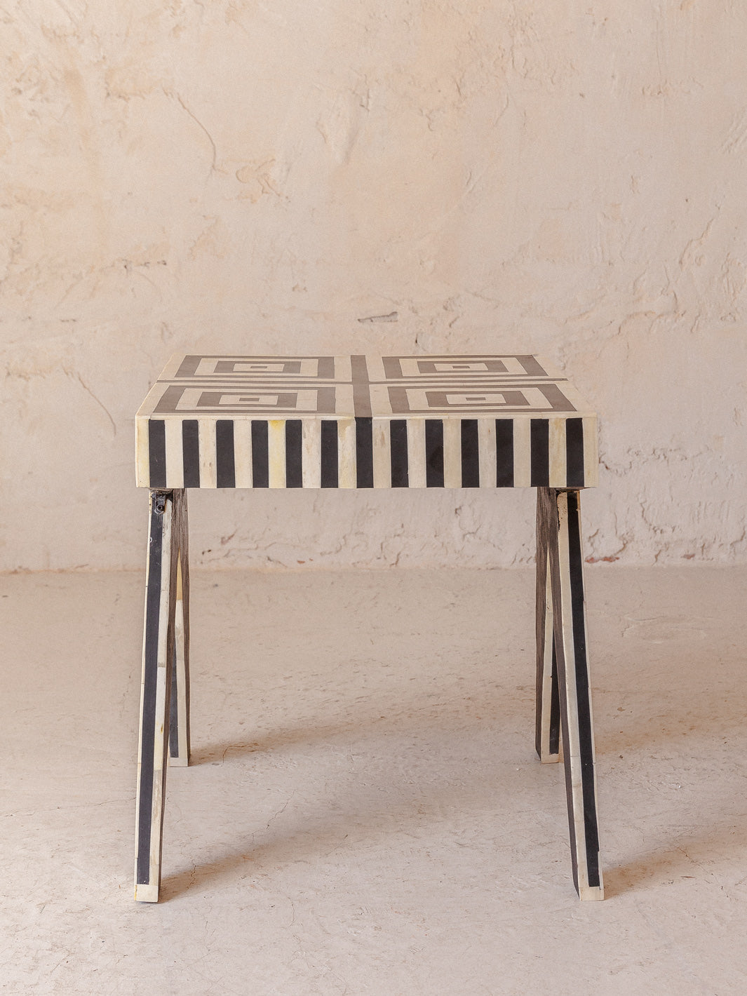 Handcrafted bone side table
