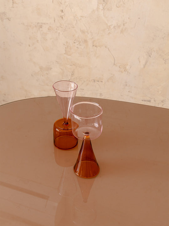 Italian table from the 50s with nude glass 178cmx80cm