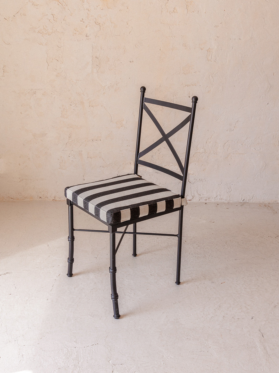 striped outdoor chair