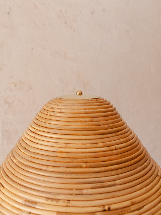 Lampe italienne en laiton et bambou faite à la main