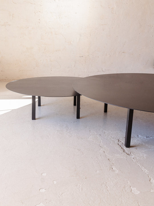 Black steel coffee table
