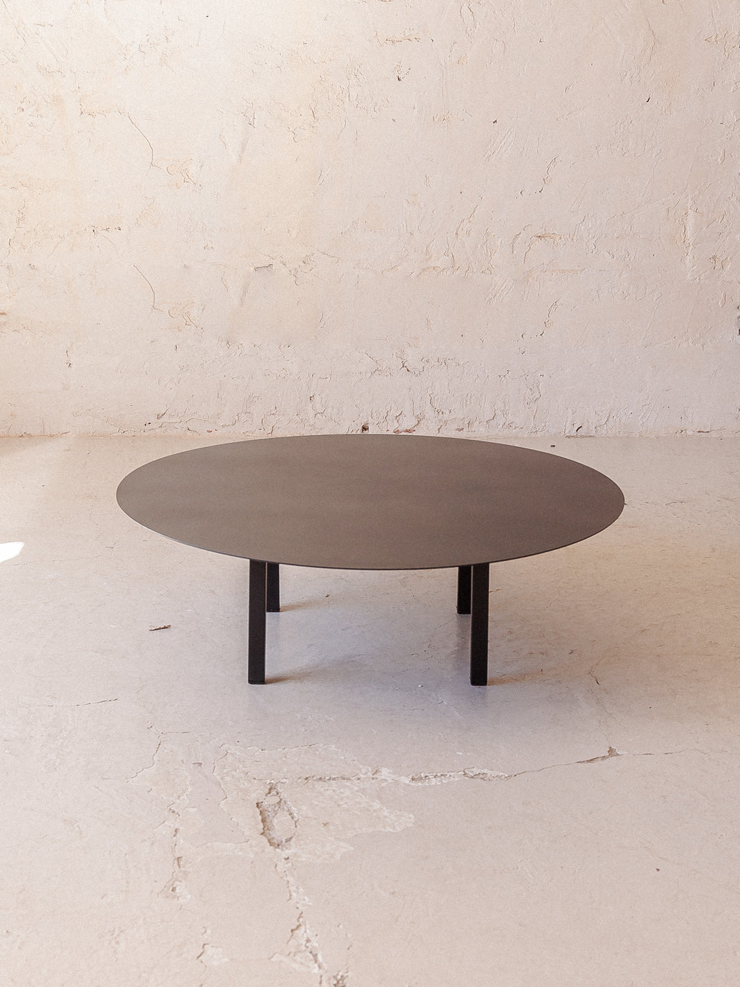 Black steel coffee table