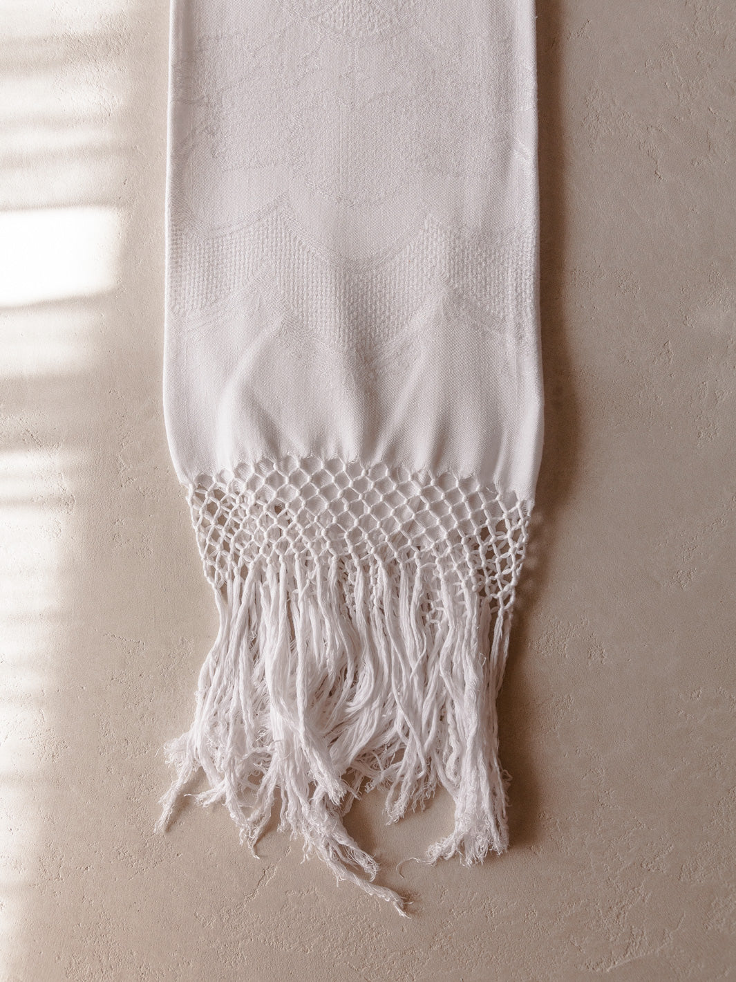 Italian embroidered damask towel from the 40s