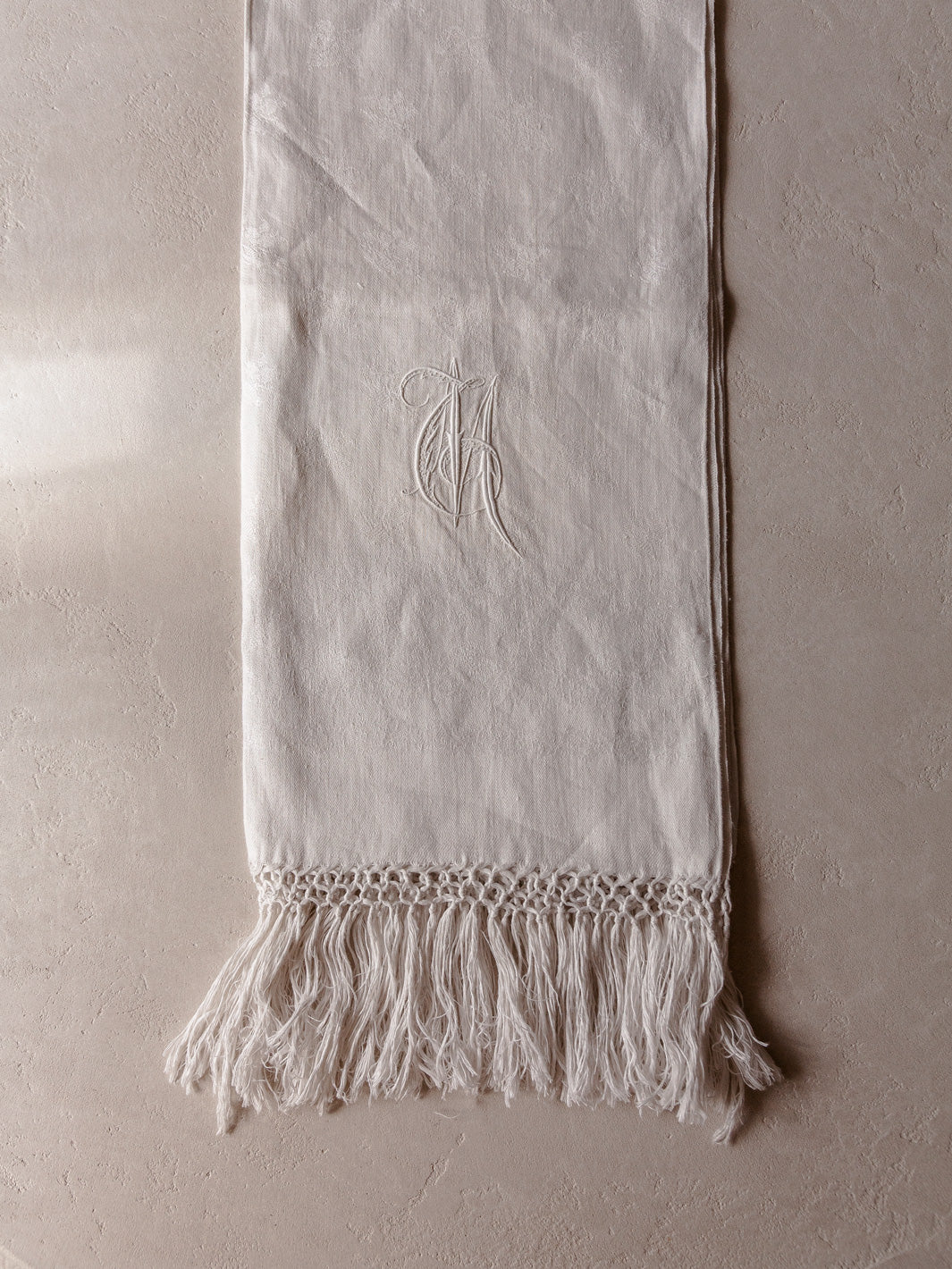 Italian 40's cotton embroidered towel