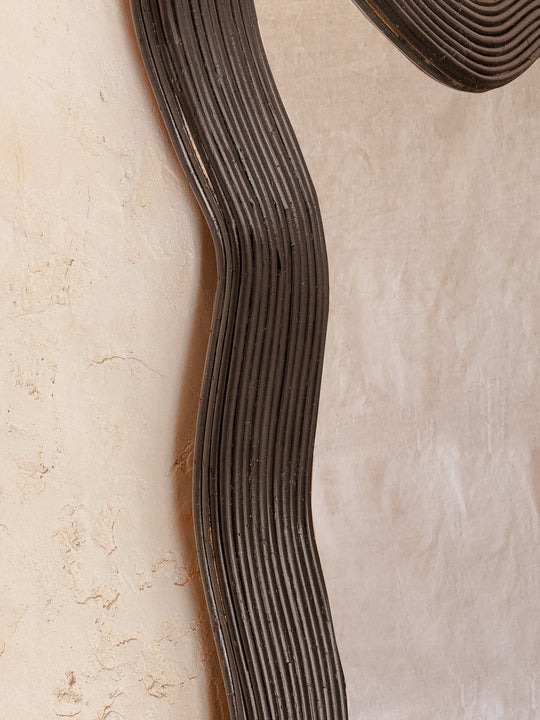 Miroir italien en bambou noir 215x100cm