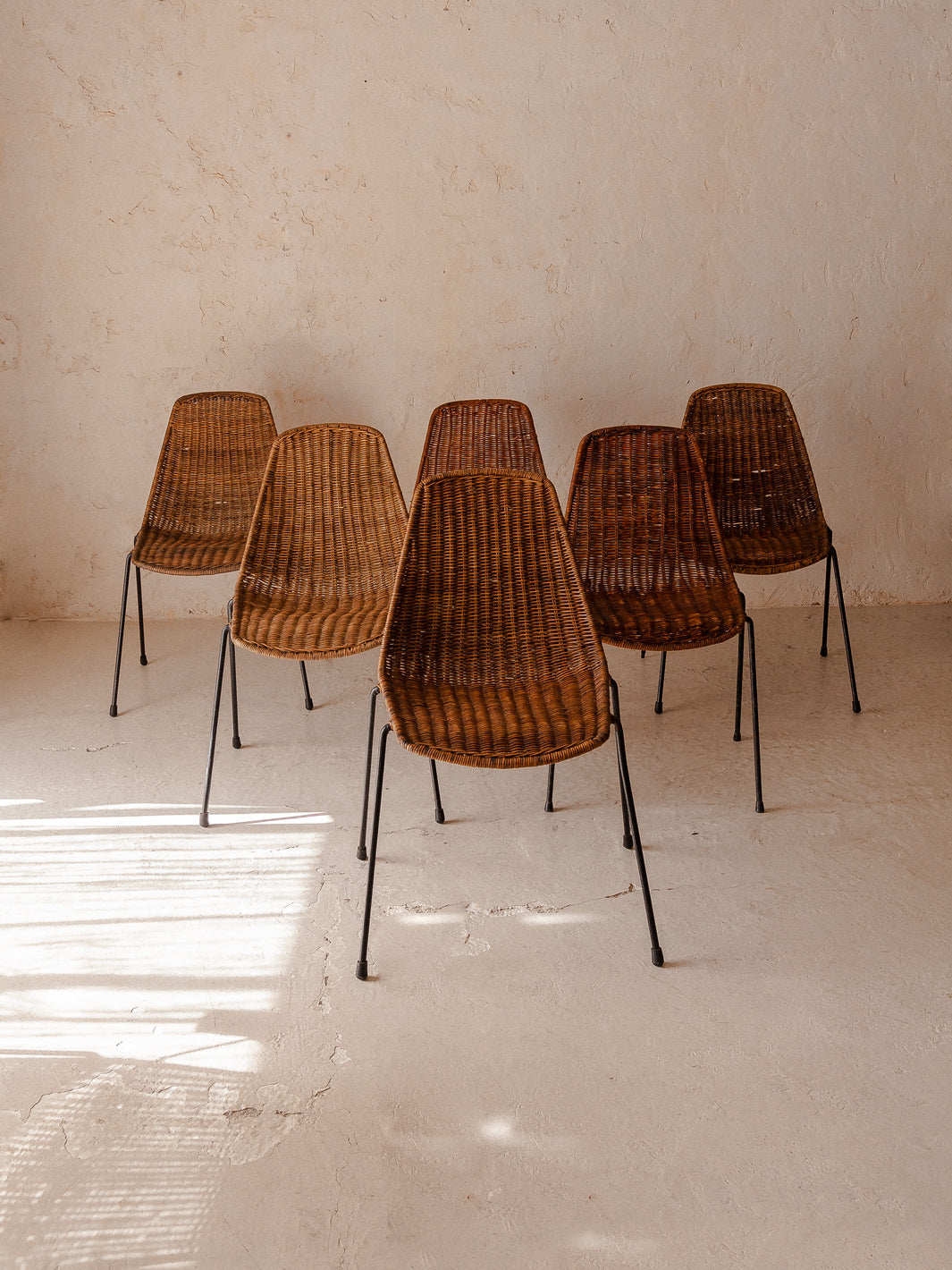 Set of 8 Italian Campo Graffi Chairs 50s