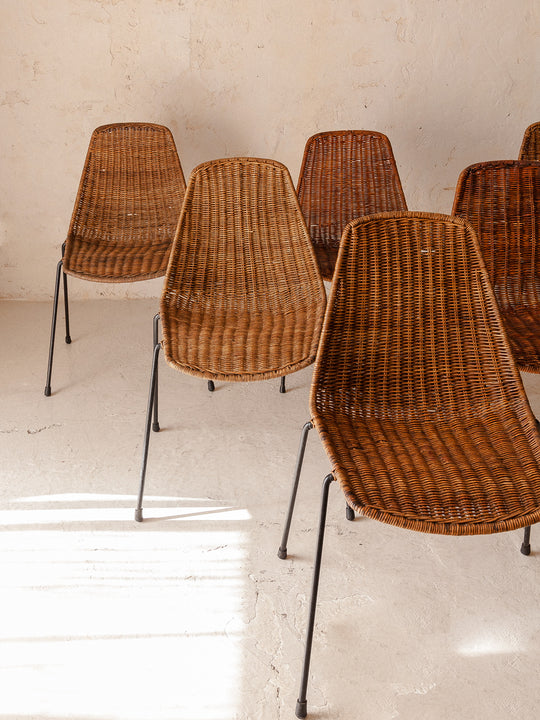 Suite avec 8 chaises italiennes Campo Graffi des années 50
