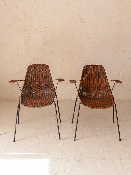 Suite with 8 Italian chaises Campo Graffi des années 50