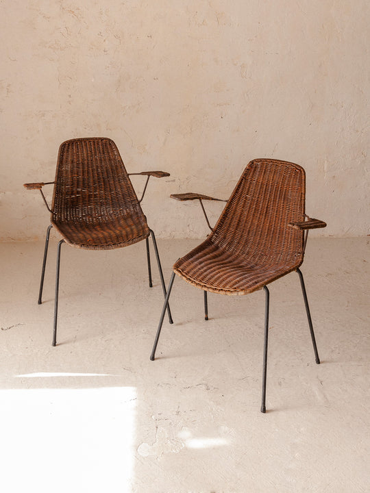 Suite with 8 Italian chaises Campo Graffi des années 50